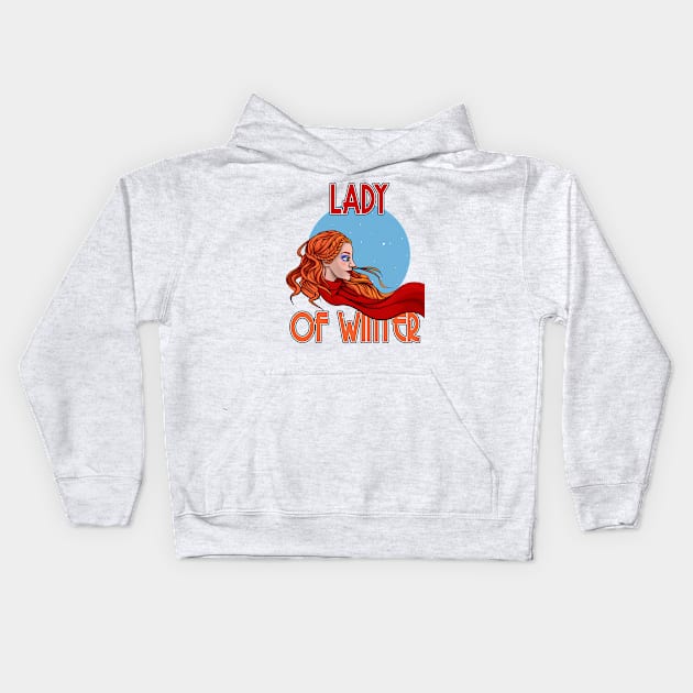 Lady of Winter Kids Hoodie by black8elise